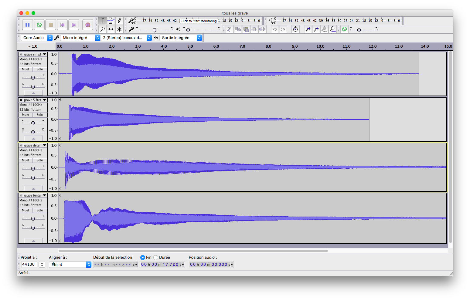 image corde grave sur audacity